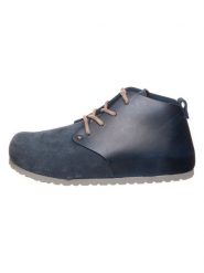 Birkenstock Skórzane trzewiki "Dundee" w kolorze niebieskim rozmiar: 42. Niebieskie półbuty sznurowane Birkenstock, bez wzorów, eleganckie, bez obcasa, bez zapięcia. Za 550.45 zł.