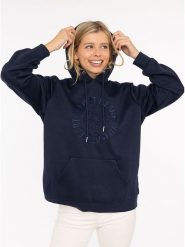 Zwillingsherz Bluza "Wild at heart" w kolorze granatowym rozmiar: L/XL. Niebieskie bluzy sportowe Zwillingsherz, l, bez wzorów, z kapturem. Za 185.45 zł.