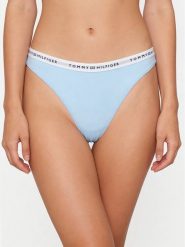 Tommy Hilfiger Stringi UW0UW05875 Niebieski jasny. Niebieskie stringi TOMMY HILFIGER, bez wzorów, z bawełny. Za 69.99 zł.
