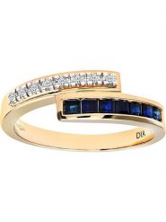 Diamant Exquis Złoty pierścionek z diamentami i szafirami rozmiar: 50. Niebieskie pierścionki Diamant Exquis, z diamentem, złote. Za 3,131.99 zł.