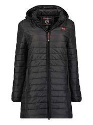 Geographical Norway Płaszcz pikowany "Atika" w kolorze czarnym rozmiar: XXL. Czarne płaszcze Geographical Norway, xxl, z aplikacjami, bez kaptura. Za 167.28 zł.