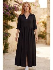 SOULSHAE Sukienka w kolorze czarnym rozmiar: L/XL. Czarne sukienki SOULSHAE, l, bez wzorów, bez kołnierzyka, bez ramiączek, maxi. Za 154.95 zł.