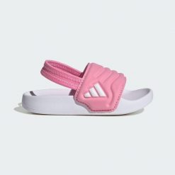 Klapki Adilette Estrap 2.0 Infants. Białe klapki Adidas, bez wzorów, bez obcasa. Za 99.95 zł.