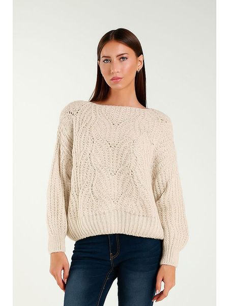 Tamba Sweter w kolorze beżowym rozmiar: 40/42. Brązowe swetry Tamba, bez wzorów, z wełny, bez ramiączek. Za 96.37 zł.