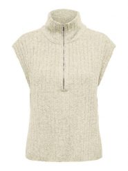 ONLY Bezrękawnik w kolorze kremowym rozmiar: L. Brązowe swetry Only, l, bez wzorów, prążkowane, bez ramiączek. Za 91.56 zł.