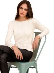 Heine Koszulka w kolorze kremowym rozmiar: 50. Brązowe bluzki Heine, bez wzorów, bez kołnierzyka, bez ramiączek. Za 34.99 zł.