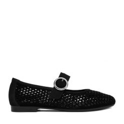 Baleriny Remonte. Czarne baleriny Remonte, bez wzorów, bez obcasa. Za 379.99 zł.