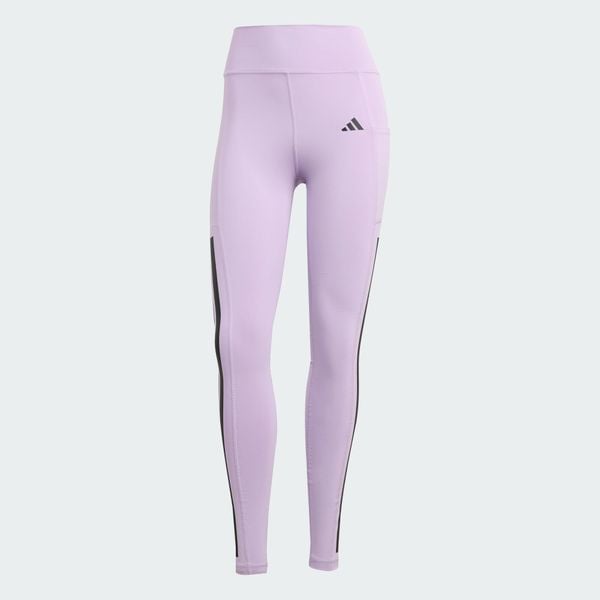 Długie legginsy Optimé 3-Stripes. Brązowe legginsy Adidas, l, bez wzorów, z elastanu, z podwyższonym stanem, długie. Za 278.50 zł.