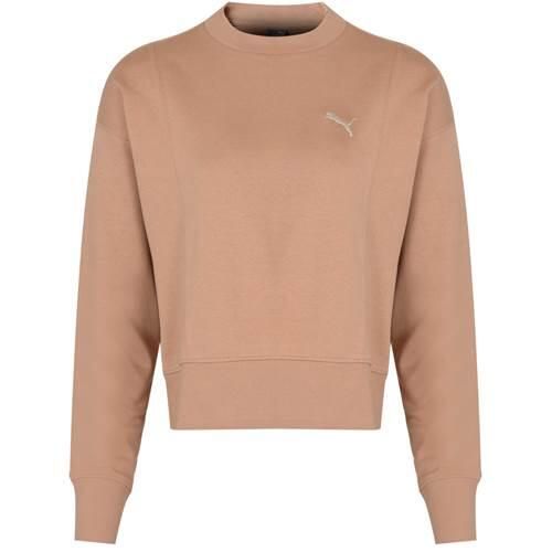 Bluza sportowa damska Puma 67310989. Brązowe bluzy Puma, s, bez wzorów, z bawełny, bez kaptura. Za 209.00 zł.