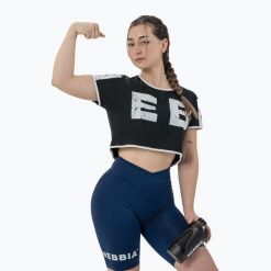 Top treningowy damski NEBBIA Game On black. Czarne topy Nebbia, bez wzorów, bez kołnierzyka, bez ramiączek. Za 129.99 zł.