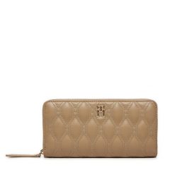 Duży Portfel Damski Tommy Hilfiger. Brązowe portfele TOMMY HILFIGER, bez wzorów. Za 169.99 zł.