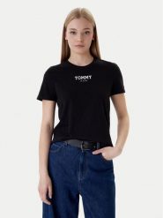 Tommy Jeans T-Shirt Essential DW0DW21842 Czarny Regular Fit. Czarne t-shirty Tommy Jeans, l, bez wzorów, z bawełny, bez kołnierzyka, bez ramiączek. Za 129.99 zł.