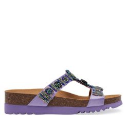 Klapki Scholl. Fioletowe klapki Scholl, bez wzorów, bez obcasa. Za 219.99 zł.