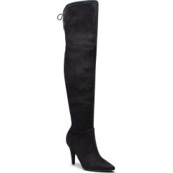 Muszkieterki GUESS - FLNO24 ESU11 BLACK. Czarne kozaki Guess, z materiału, bez obcasa, bez zapięcia. W wyprzedaży za 439.00 zł.