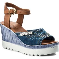 Sandały SERGIO BARDI - Canepina SS127296118HB 670. Niebieskie sandały Sergio Bardi, bez wzorów, z materiału, bez obcasa, na obcasie, bez zapięcia. W wyprzedaży za 159.00 zł.