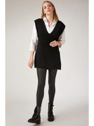 Happiness Istanbul Bezrękawnik w kolorze czarnym rozmiar: onesize. Czarne swetry Happiness Istanbul, bez wzorów, bez ramiączek. Za 69.42 zł.