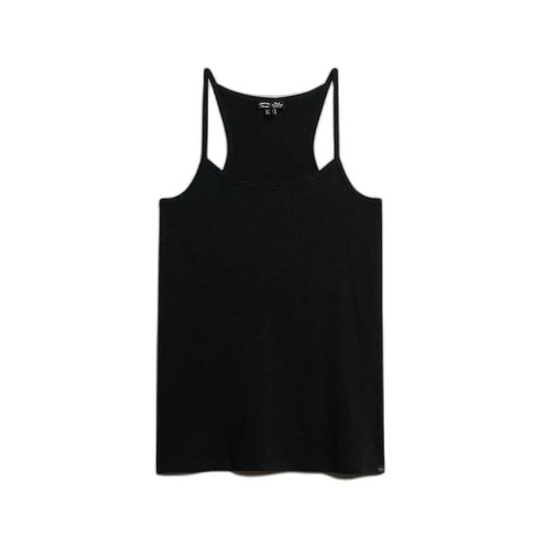 Damski tank top Superdry Studios Strappy. Czarne topy Superdry, s, bez wzorów, bez kołnierzyka, bez ramiączek. Za 98.20 zł.