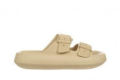 Klapki Laura Vita Nuon 08 Beige 202015, Beżowy, Tworzywo - 37-38. Brązowe klapki Laura Vita, bez wzorów, z materiału, bez obcasa. W wyprzedaży za 99.00 zł.