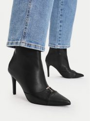 MEXX Botki EO-CD24-204H-4 Czarny. Czarne botki Mexx, bez wzorów, ze skóry, bez obcasa, na szpilce, bez zapięcia. Za 449.99 zł.