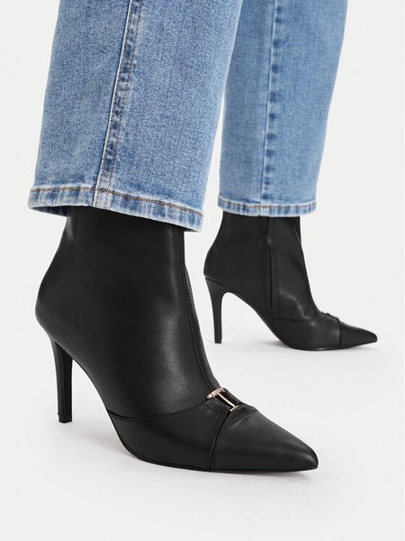 MEXX Botki EO-CD24-204H-4 Czarny. Czarne botki Mexx, bez wzorów, bez obcasa, na szpilce, bez zapięcia. Za 449.99 zł.