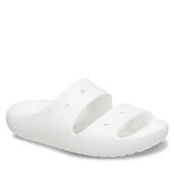 Klapki Crocs. Białe klapki Crocs, bez wzorów, bez obcasa. Za 119.99 zł.