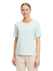 BETTY & CO Koszulka w kolorze kremowo-błękitnym rozmiar: M. Brązowe bluzki Betty & Co, m, bez wzorów, bez kołnierzyka, bez ramiączek. Za 42.95 zł.