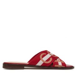 Klapki Coccinelle. Czerwone klapki Coccinelle, bez wzorów, bez obcasa. Za 559.99 zł.