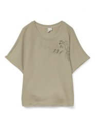 Vero Moda Koszulka w kolorze oliwkowym rozmiar: L. Zielone bluzki Vero Moda, l, z aplikacjami, bez kołnierzyka, bez ramiączek. Za 101.23 zł.