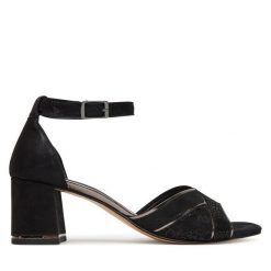 Sandały Lasocki. Czarne sandały Lasocki, bez wzorów, bez obcasa, na słupku, bez zapięcia. Za 219.99 zł.