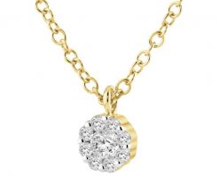 Naszyjnik z żółtego złota z brylantami - 0,05 ct - próba 585. Żółte naszyjniki Apart, z brylantem, złote. Za 2,190.00 zł.