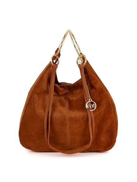 Mia Tomazzi Skórzana torebka "Tarabella" w kolorze jasnobrązowym - 34 x 30 x 11 cm rozmiar: onesize. Brązowe torby na ramię Mia Tomazzi, bez wzorów, z materiału, przez ramię, bez dodatków. Za 260.99 zł.