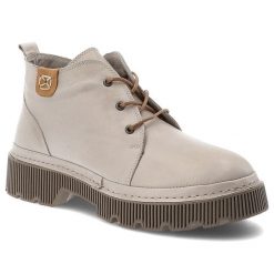 Beżowe Botki Artiker Stylowe Obuwie Damskie. Brązowe botki Artiker, na zimę, bez wzorów, ze skóry, bez obcasa, bez zapięcia. Za 322.99 zł.