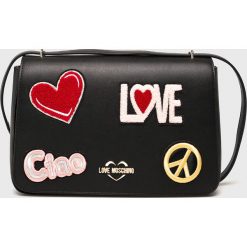 Love Moschino - Torebka. Czarne torby na ramię Love Moschino, bez wzorów, z materiału, casualowe, na ramię, średnie, bez dodatków. W wyprzedaży za 499.90 zł.