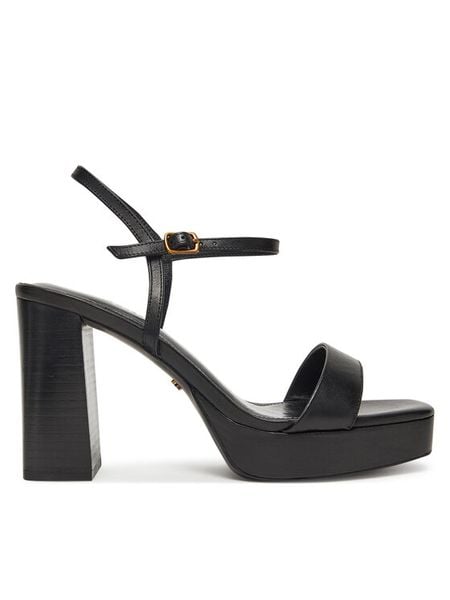 Gino Rossi Sandały ALIA -119229 Czarny. Czarne sandały Gino Rossi, bez wzorów, ze skóry, bez obcasa, na słupku, bez zapięcia. Za 369.99 zł.