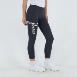 Legginsy treningowe Capri Keeps. Niebieskie legginsy ELPLAYER, bez wzorów, z jersey. W wyprzedaży za 64.00 zł.