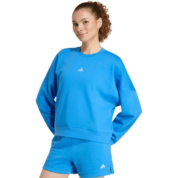 Bluza damska adidas Essentials Small Logo Feelcozy. Niebieskie bluzy Adidas, s, bez wzorów, z dzianiny, bez kaptura. Za 165.99 zł.