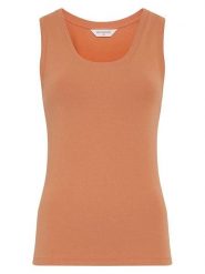 MOSS COPENHAGEN Top w kolorze karmelowym rozmiar: M/L. Brązowe topy Moss Copenhagen, l, bez wzorów, bez kołnierzyka, bez ramiączek. Za 104.95 zł.