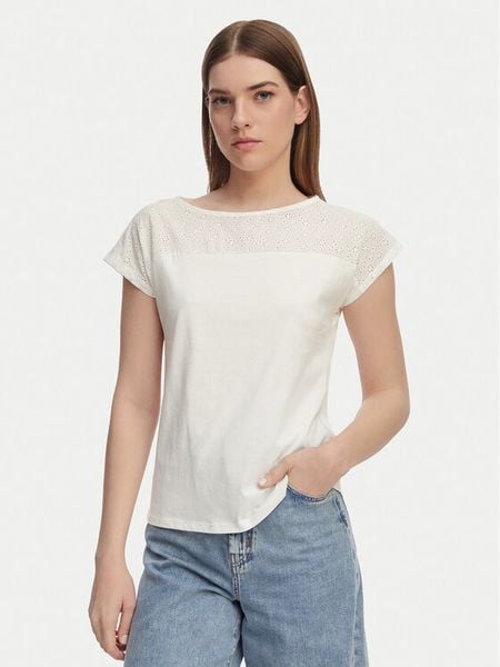 Vero Moda Bluzka Janni 10340707 Biały Regular Fit. Białe bluzki Vero Moda, xs, bez wzorów, z bawełny, bez kołnierzyka, bez ramiączek. Za 92.99 zł.