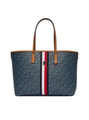 Tommy Hilfiger Torebka Th Monoplay AW0AW19178 Granatowy. Niebieskie shopper TOMMY HILFIGER, bez wzorów, ze skóry, bez dodatków. Za 849.99 zł.