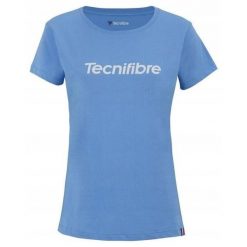 Koszulka tenisowa T-shirt damska Tecnifibre Club Cotton Tee. Niebieskie bluzki TECNIFIBRE, bez wzorów, z bawełny, bez kołnierzyka, bez ramiączek. W wyprzedaży za 99.00 zł.