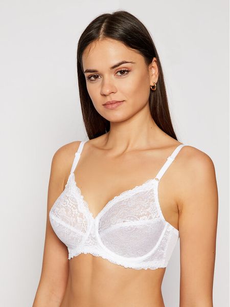 Triumph Biustonosz z fiszbiną Compliment 10166802 Biały. Białe biustonosze Triumph, bez wzorów, z syntetyku. Za 89.00 zł.