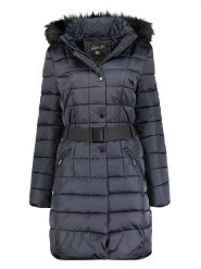 Geographical Norway Płaszcz pikowany "Anemone" w kolorze granatowym rozmiar: XXL. Niebieskie płaszcze Geographical Norway, xxl, bez wzorów, z tkaniny, bez kaptura. Za 322.90 zł.