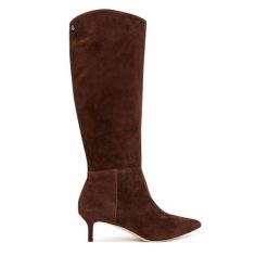 Kozaki LAUREN RALPH LAUREN. Brązowe kozaki Lauren Ralph Lauren, bez obcasa, na słupku, bez zapięcia. Za 1,199.00 zł.