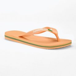 Japonki Havaianas Brasil Logo. Brązowe klapki Havaianas, bez wzorów, bez obcasa. Za 69.99 zł.