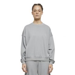 Bluza Damska Frotte Z Okrągłym Dekoltem Oversize. Szare bluzy Urban Classics, xs, bez wzorów, bez kaptura. Za 115.99 zł.