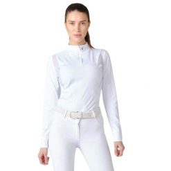 Damska konkursowa koszulka polo z długim rękawem PS of Sweden Madison. Białe bluzki PS OF SWEDEN, bez wzorów, sportowe, bez kołnierzyka, bez ramiączek. Za 417.50 zł.