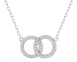 Naszyjnik z białego złota z diamentami - koła - 0,09 ct - próba 750. Białe naszyjniki Apart, z diamentem, złote. Za 2,890.00 zł.