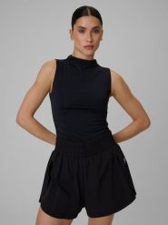 4F Top treningowy slim szybkoschnący damski - czarny S. Czarne koszulki sportowe 4f, bez wzorów, z materiału, bez ramiączek, na fitness i siłownię. Za 99.99 zł.