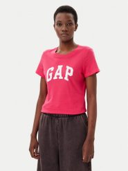 Gap T-Shirt 729555-08 Różowy Regular Fit. Czerwone t-shirty GAP, l, bez wzorów, z bawełny, bez kołnierzyka, bez ramiączek. Za 79.99 zł.