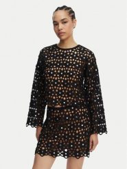 MICHAEL Michael Kors Bluzka MS651ZMKNE Czarny Regular Fit. Czarne bluzki MICHAEL Michael Kors, m, bez wzorów, z syntetyku, bez kołnierzyka, bez ramiączek. Za 989.99 zł.